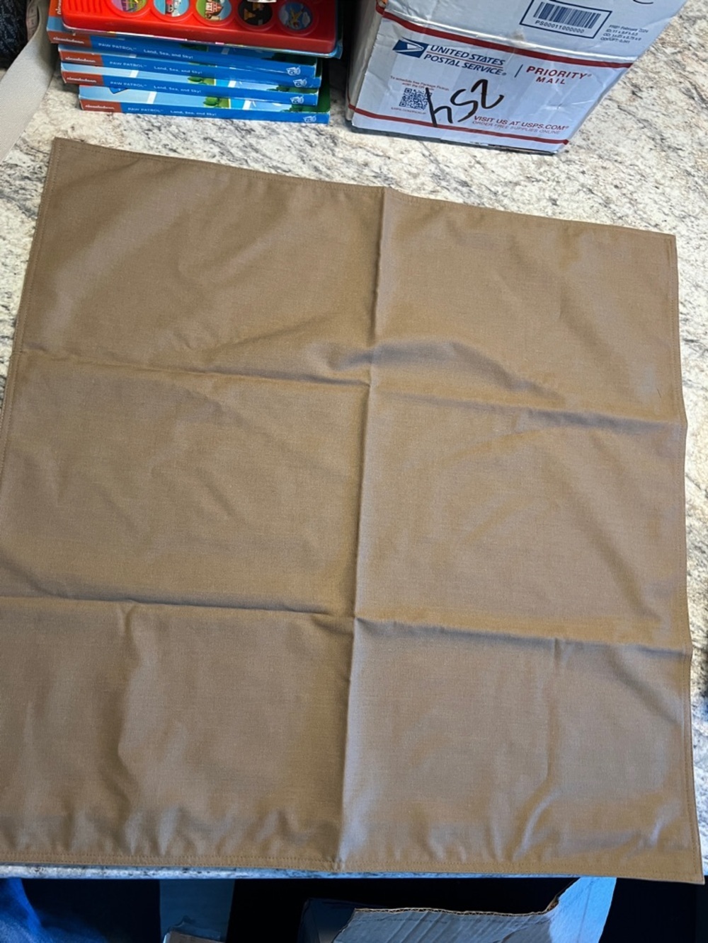 Jeanerlor Solid Brown Fabric Square 24 x 24 inch Pillow Case Cover NIP